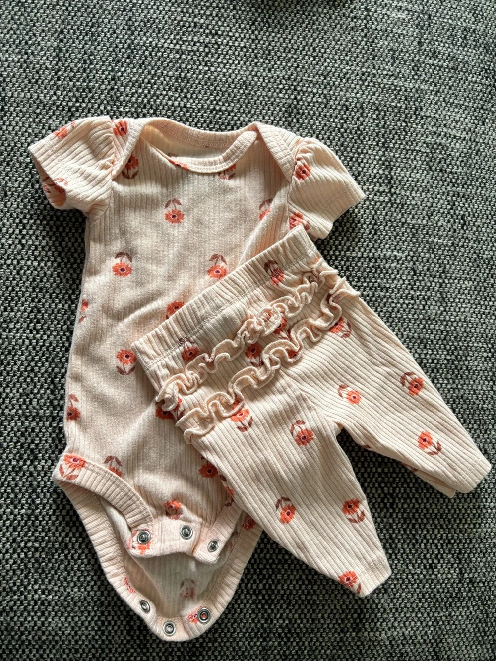 Carter's Pink Floral Bodysuit and Pants & Additional White Bodysuit Set